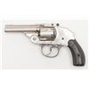 Image 2 : Iver-Johnson shrouded hammer DA top-break  revolver.38 cal., 3-1/4” barrel, nickel finish,  checkere