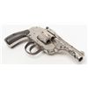 Image 5 : Iver-Johnson shrouded hammer DA top-break  revolver.38 cal., 3-1/4” barrel, nickel finish,  checkere