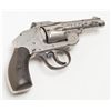 Image 6 : Iver-Johnson shrouded hammer DA top-break  revolver.38 cal., 3-1/4” barrel, nickel finish,  checkere