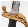 Image 7 : U.S. Dress sword and leather covered scabbard;  un-marked etched blade is in overall very good to  n