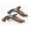 Image 6 : Small pair of cannon barrel flintlock pistols in  need of restoration; each approx. 9” overall with