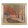Image 1 : Old Print Pre War era in vintage frame entitled  “Sunset Glory” by Michael Guenmacheff, Russian  sch