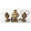 Lot of 3 Brass Lamps.  Electrified Kerosene Lamp  by Miller 15” tall, electrified Kerosene Lamp by
