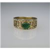 Image 1 : FINE Green Tsavorite Garnet and Diamond Ring with  0.75 carat Tsavorite Garnet accented with 34 roun