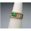 Image 2 : FINE Green Tsavorite Garnet and Diamond Ring with  0.75 carat Tsavorite Garnet accented with 34 roun