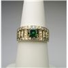 Image 3 : FINE Green Tsavorite Garnet and Diamond Ring with  0.75 carat Tsavorite Garnet accented with 34 roun