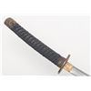 Image 6 : Japanese style sword with scabbard and cast  mounts, approx. 43” overall.   Est.:  $150-$300.