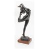 Image 1 : Non-metal art casting of a nude woman on wood  base, approx. 23” in height, signed “Ustin”, 1969;  n