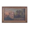 Image 7 : Lot consisting of a framed oil painting on board  of a ship, approx. 25” x 28” with checkering to  t