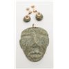 Image 1 : Woman’s jade pendant and jade earrings showing  what appear to be considerable age; pieces from  Mex