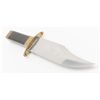 Image 3 : Custom clip-point Bowie knife, approx. 11-1/2”  overall with a 7” blade, brass cross guard and  pomm