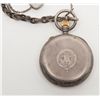 Image 5 : Open face pocket watch with chain and fob,  hallmarked silver case, mechanism marked “The  Ascot” wi