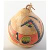 Image 15 : Painted American Indian Gourd in traditional  style.  Est.:  $35 - $70.