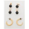 Image 1 : Lot of 2 pair ladies earrings, one pair pearl and  stone, possible onyx  with 14K gold filled  findi