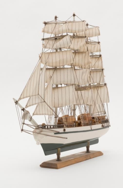Lot of 2 wood models of square rigger ships including one of the famous ...
