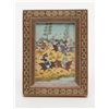 Image 1 : Small framed mid-eastern painting of polo match,  approx. 7” x 5”, colorful and a beautiful inlaid