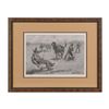 Image 1 : Framed and matted limited edition (531/1950) wood  engraving pulled from the original woodblock in