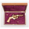 Image 1 : Beautiful engraved gold plated pinfire revolver,  7.65mm cal., 2-3/4” barrel, folding trigger, bone 