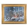 Image 1 : Original oil on board entitled "Midnight Campfire"  signed by Michael Coleman measuring approximatel