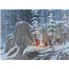 Image 2 : Original oil on board entitled "Midnight Campfire"  signed by Michael Coleman measuring approximatel