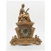 Image 1 : Ornate antique cast metal mantle clock approx. 21”  in height, 16” wide and 5” deep in good to very 