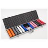 Image 2 : Presentation poker chip set in padded steel  suitcase style carry-all, approx. 30” x 8-1/2” x  3”; i