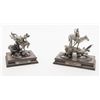 Image 1 : Lot of 2 mini pewter sculptures on wood bases,  first entitled “Buffalo Pony”, approx. 5” in  height