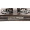 Image 9 : Lot of 2 mini pewter sculptures on wood bases,  first entitled “Buffalo Pony”, approx. 5” in  height