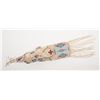 Image 1 : Great original cradleboard with beaded American  Indian decoration on brain tanned hide and trade  c