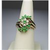 Image 2 : Graceful "LEVIAN" Flower Design Tsavorite Garnet  and Diamond Ring with 15 Fine round cut Tsavorite 