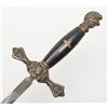 Image 8 : Knights of Columbus Fraternal sword with metal  scabbard inscribed to Horace E. Ball; etched  blade;