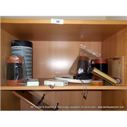 WOOD SHELF WITH MISCELLANEOUS HARDWARE