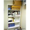 Image 1 : WOOD SHELF WITH MISCELLANEOUS OFFICE SUPPLIES