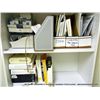 Image 3 : WOOD SHELF WITH MISCELLANEOUS OFFICE SUPPLIES