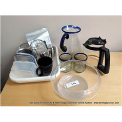 MISCELLANEOUS CUPS PITCHERS AND BINS