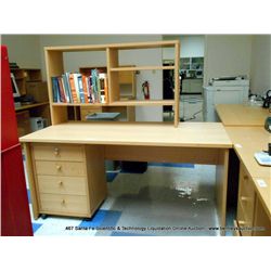 WOOD TABLE W/ SHELF DESK CPU