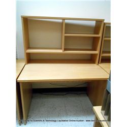 WOODEN CPU DESK W/ BOOKSHELF