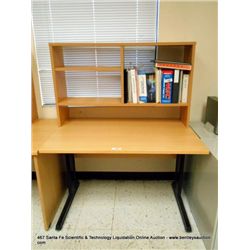 WOODEN CPU DESK W/ BOOKSHELF