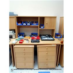 WOOD TABLE DESK CPU W/ SHELF