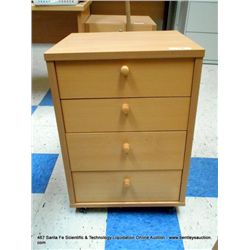 4-DRAWER WOOD CABINET/ MOBILE