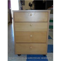 WOOD 4 DRAWER CABINET/ MOBILE