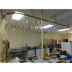 CEILING MOUNTED PLASTIC CURTAIN ENCLOSURE