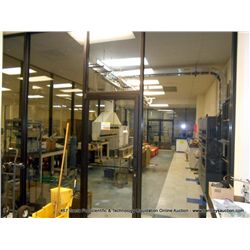 16' X 37' X 12' 3-SIDED/3-DOOR METAL & GLASS LAB ROOM