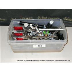 BIN: MISCELLANEOUS LAB HARDWARE-CLAMPS