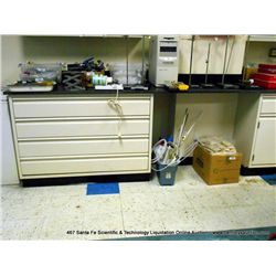 16' X 2' 4" X 36" METAL & SLATE LAB WORK TABLE