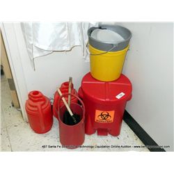 CHEMICAL TRASH CAN & LIQUID JUGS