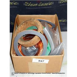 BOX: MISCELLANEOUS LAB HARDWARE-COPPER RINGS