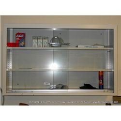 KEWAUNEE METAL & GLASS WALL MOUNTED LAB CABINET W/