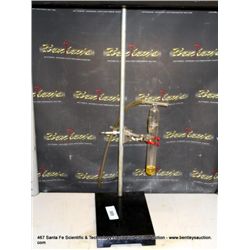 METAL BASE LAB STAND W/ CLAMP AND GLASSWARE