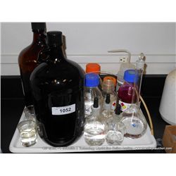 TRAY: MISCELLANEOUS LAB GLASSWARE